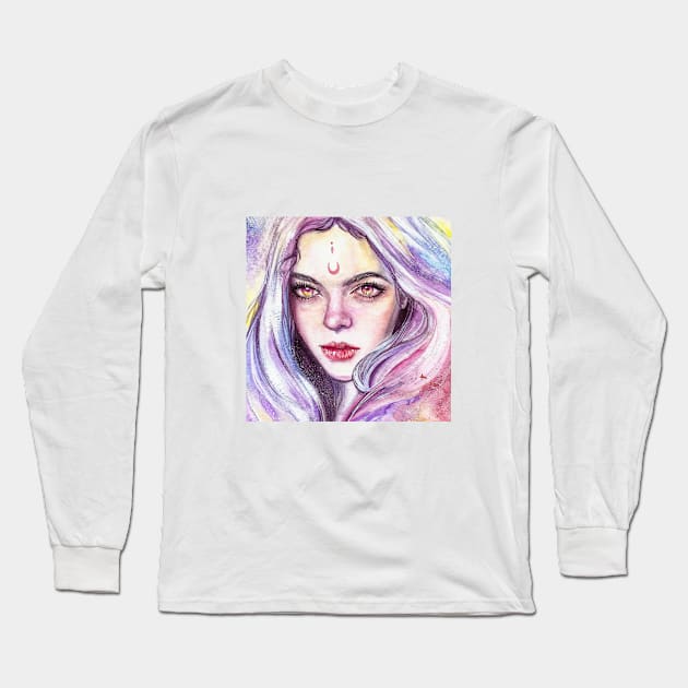 Sweet moon girl Long Sleeve T-Shirt by Raiarts